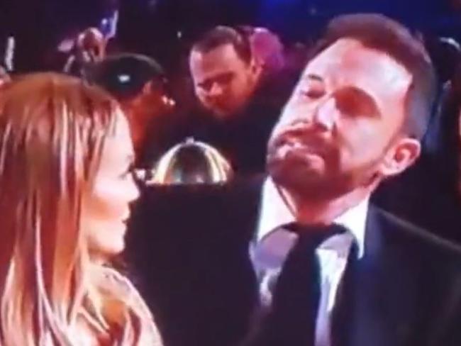 Fans roasted Ben Affleck's "miserable" energy at the Grammys. Picture: Getty