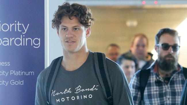 Kalyn Ponga arrives at Brisbane airport for Origin II. Photo: AAP