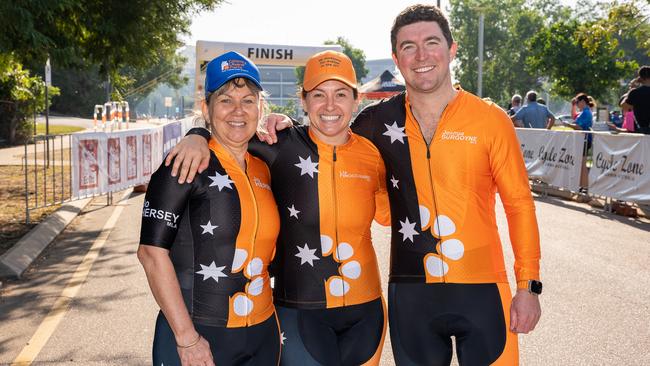 Jo Hersey, Lia Finocchiaro and Joshua Burgoyne were at the NTRS Top End Gran Fondo 2023, Darwin. Picture: Pema Tamang Pakhrin