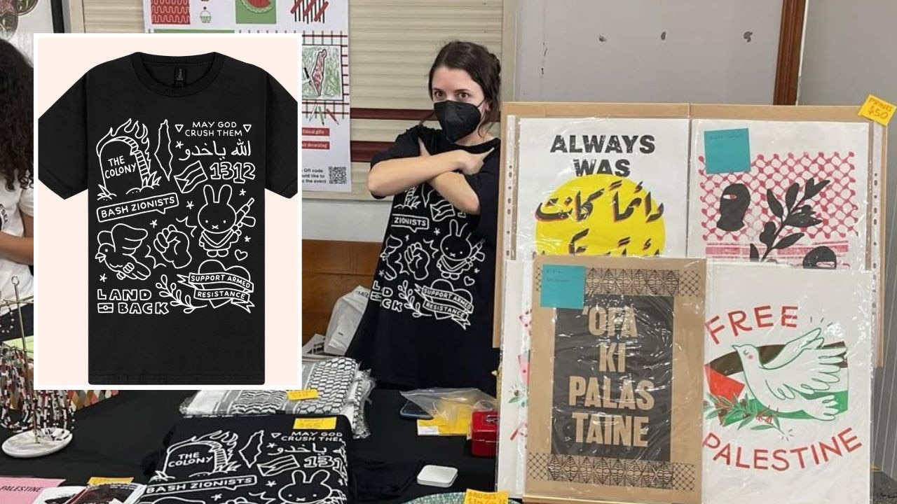 ‘May God Crush Them’: ‘Bash Zionists’ shirts sold at mosque