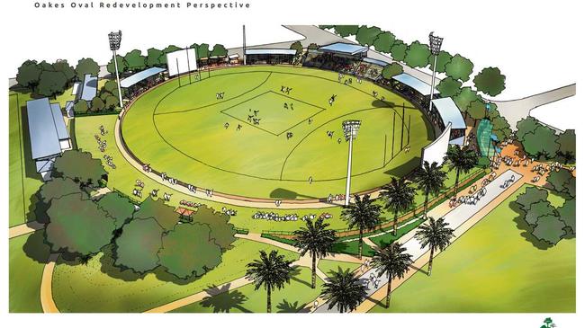 Plans for the upgraded Oakes Oval.