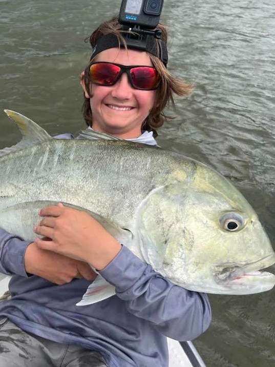 The 14-year-old doesn't let his condition stop him from doing the things he loves such as fishing.