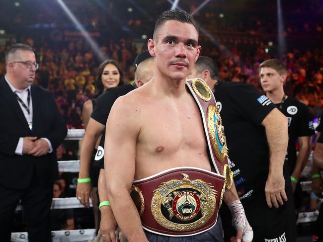 Tim Tszyu vs Takeshi Inoue WBO Global and Asia Pacific Super Welterweight title fight at Qudos Bank Arena, Sydney. Picture: No Limit Boxing / Brett Costello