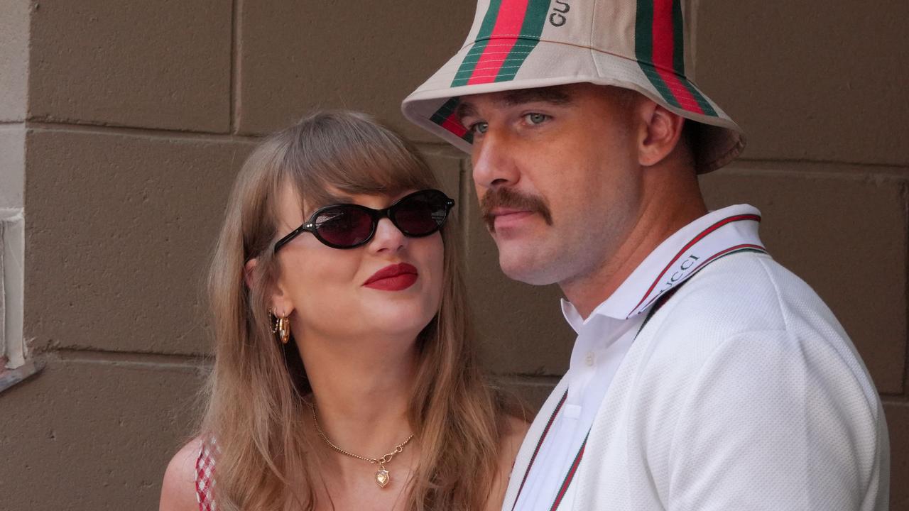 Taylor Swift and Travis Kelce at the US Open this month. Picture: Timothy A. Clary/AFP