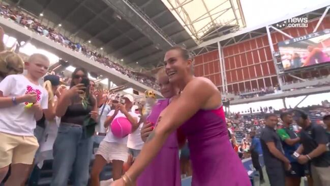 Sabalenka's adorable moment with mini-me fan