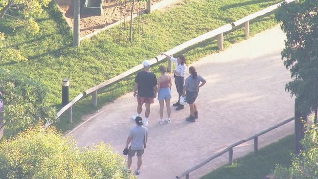 Swift was seen sporting a pink top and blue denim shorts as she walked hand-in-hand with the sporting star. Picture: 9 News