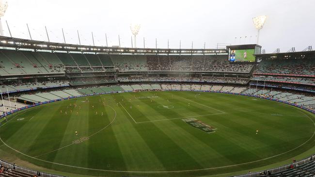 AFL games could be played in empty stadiums if government and health organisations ban public gatherings. Picture: Mark Stewart.