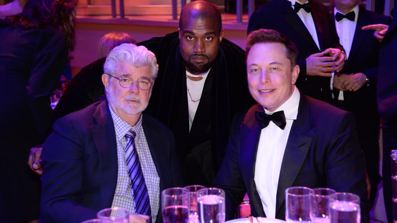 Elon looking heavier in 2015 at the TIME 100 gala with Kanye West. Picture: Kevin Mazur/Getty Images for TIME