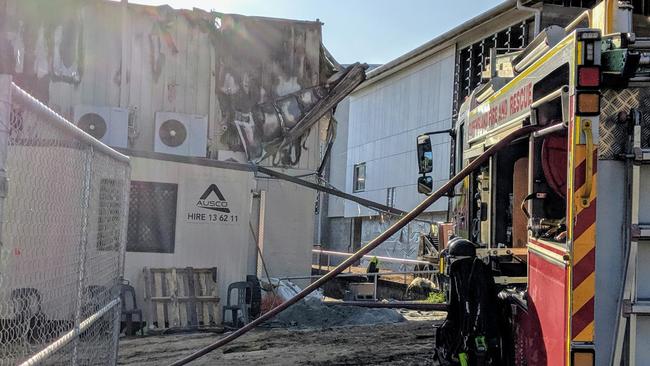 A large fire tore through Southport State High School in the early hours of Friday morning. Picture: Luke Mortimer