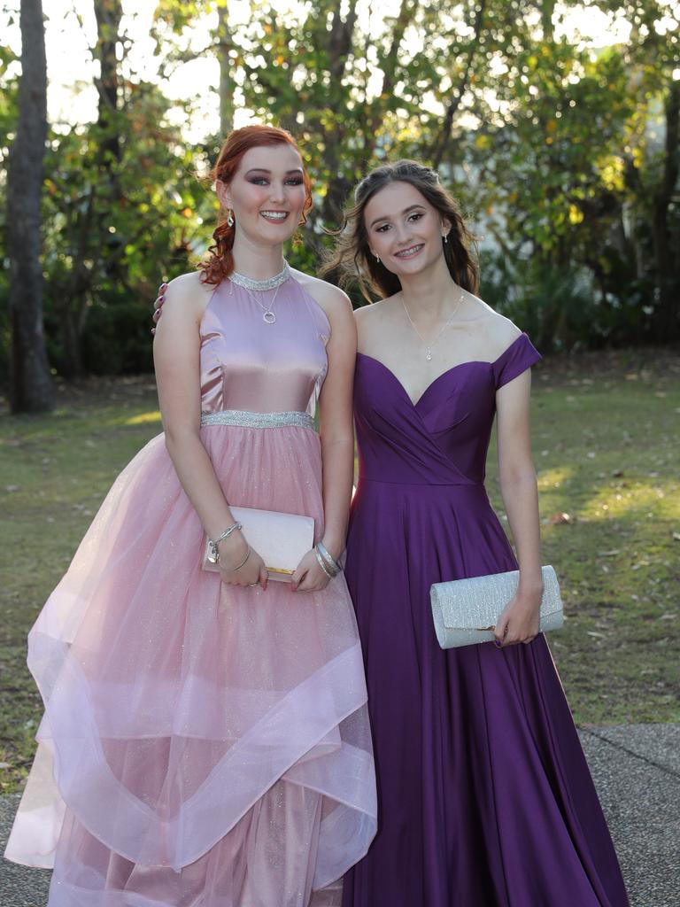 Tamborine Mountain College formal at Intercontinental Resort, Sanctuary Cove. Kayla Sander and Jasmine Chidgey . Picture Glenn Hampson