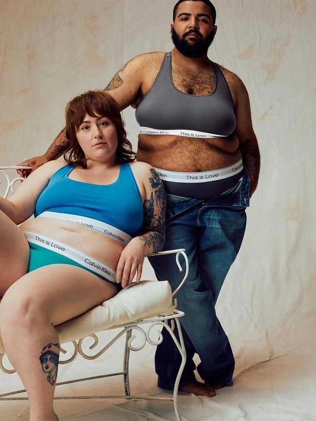 Calvin Klein used transgender man Bappie Kortram to model a sports bra. Picture: Supplied