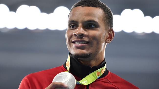 Andre de Grasse with his Olympic Games silver medal. Picture: AFP Photo