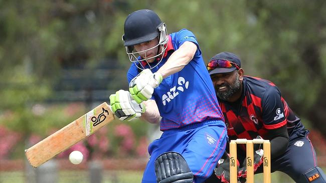 Nathan Beever played an important innings for Keilor. Photo: Hamish Blair