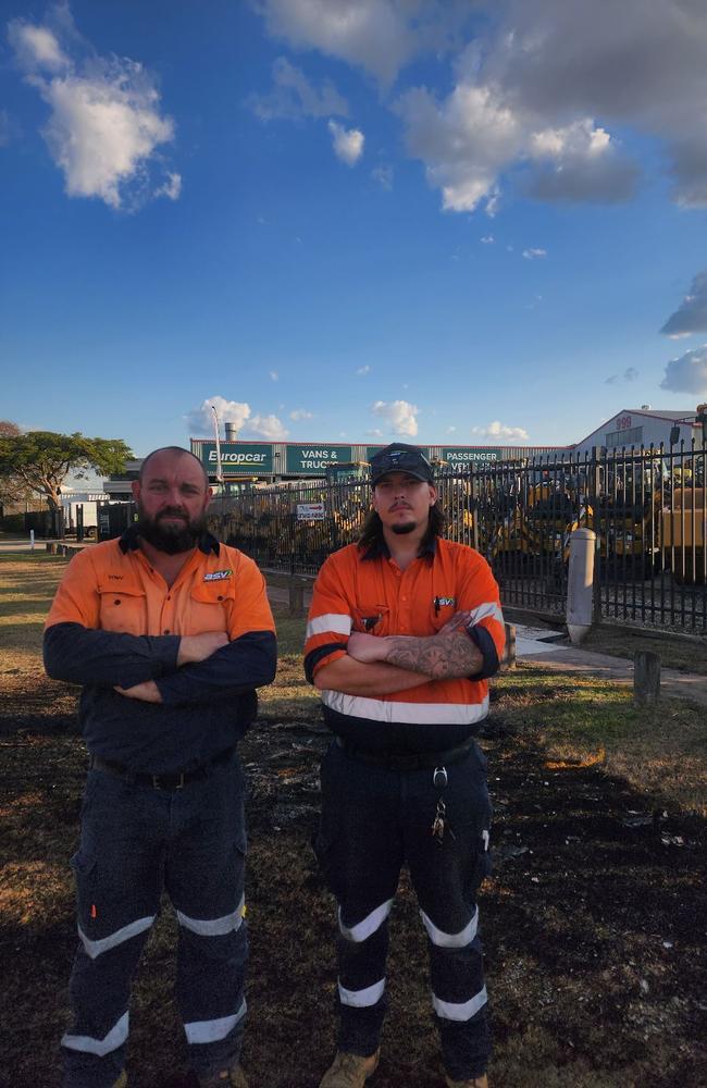 Zac Donnollan and Tony Lincoln from ASV Sales and Service. Picture: Georgie Walker