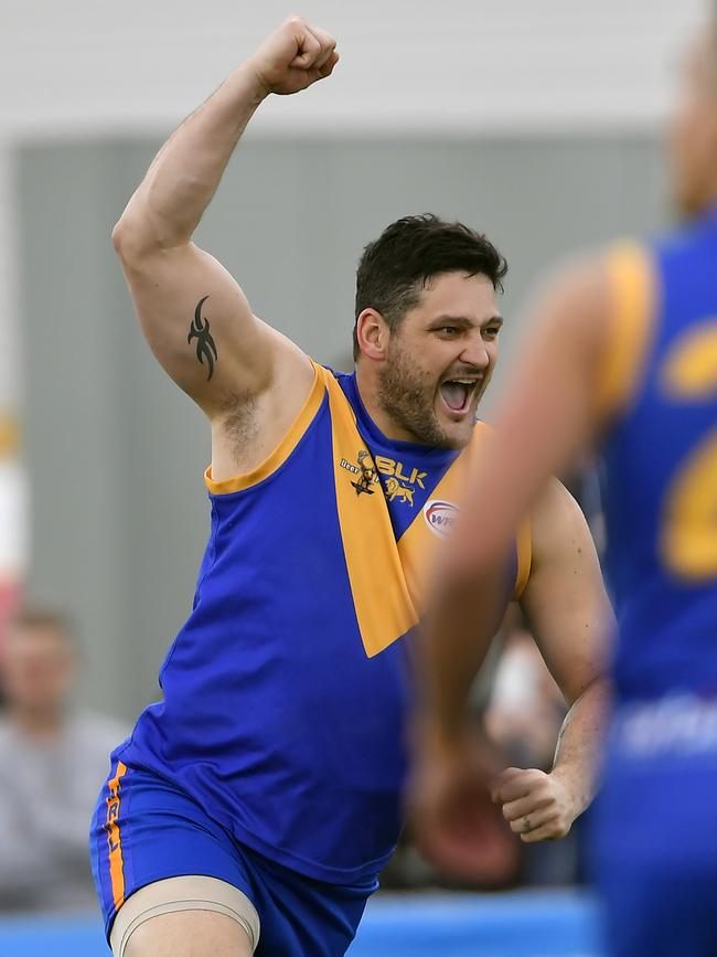 Brendan Fevola in action for Deer Park. Picture: Andy Brownbill