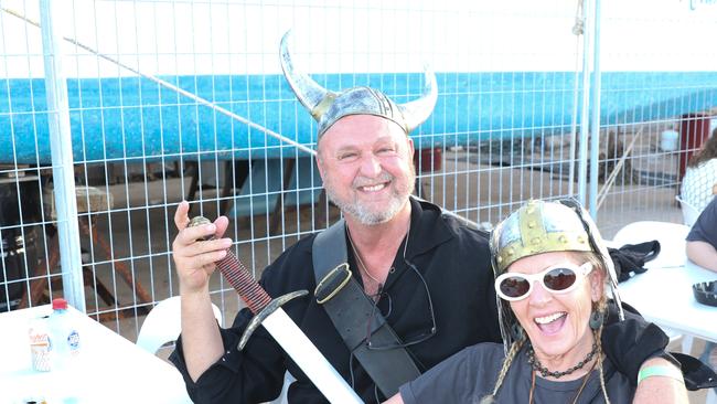 Marcus and Robynne Dixon at the annual Dinah Beach Yacht Club Viking Funeral. Picture: Glenn Campbell