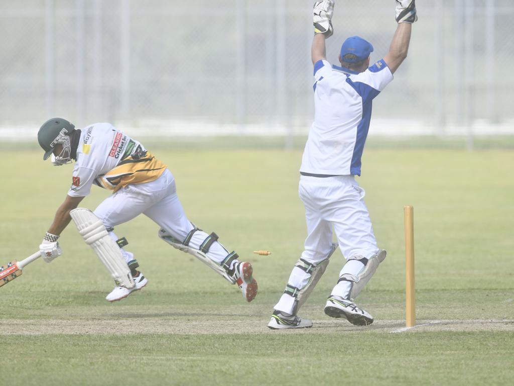 Action in LCCA first grade between Harwood and Yamba at Barry Watts Oval.