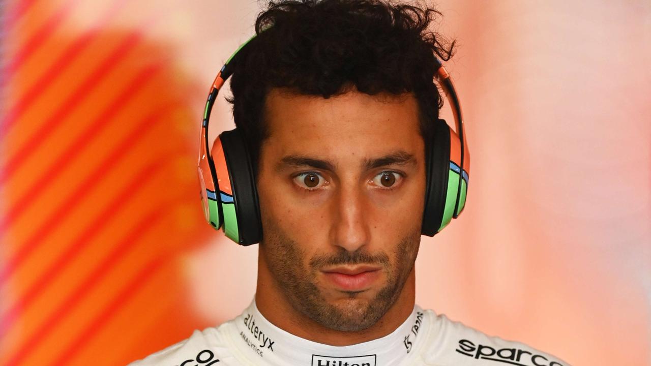 MONTREAL, QUEBEC - JUNE 17: Daniel Ricciardo of Australia and McLaren looks on in the garage during practice ahead of the F1 Grand Prix of Canada at Circuit Gilles Villeneuve on June 17, 2022 in Montreal, Quebec. Dan Mullan/Getty Images/AFP == FOR NEWSPAPERS, INTERNET, TELCOS &amp; TELEVISION USE ONLY ==