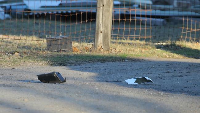 Police investigate items left behind on Mersey Rd Bringelly. Picture: John Grainger