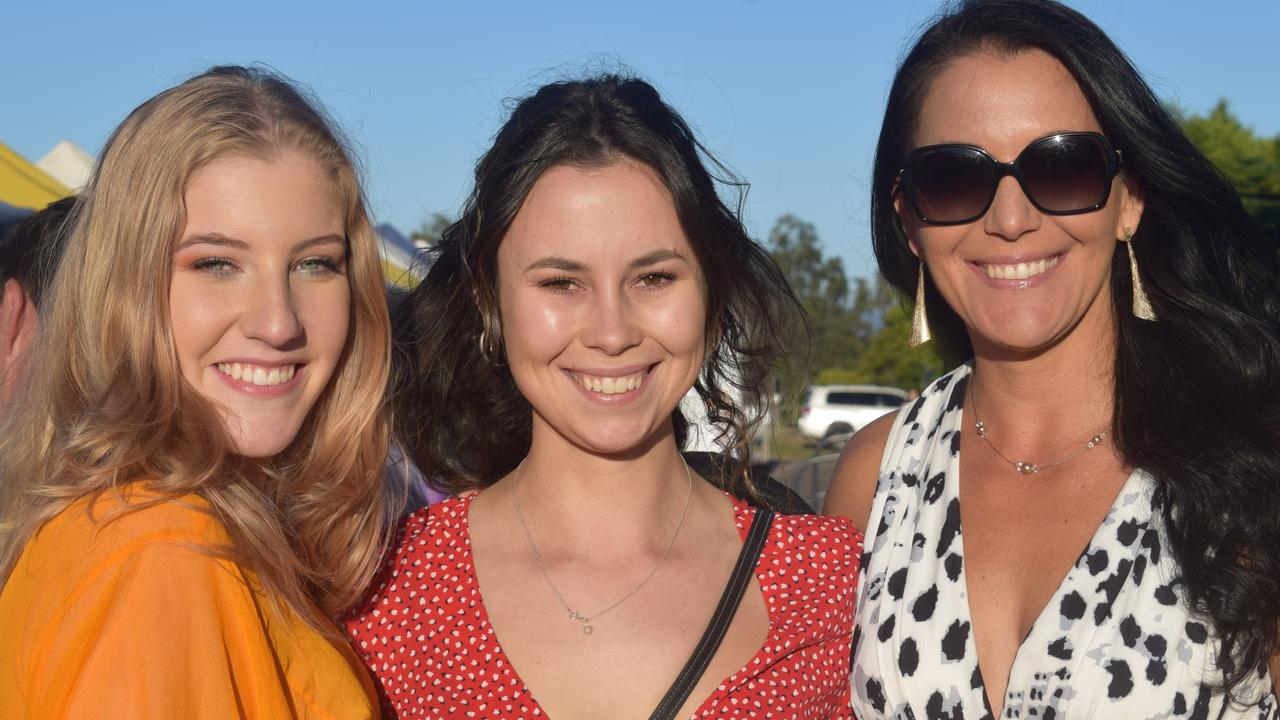 Gympie Turf Club Winter Race Day July 17. Brooke Alford, Tash Chandler and Yolanda Antonacci. Photos: Josh Preston