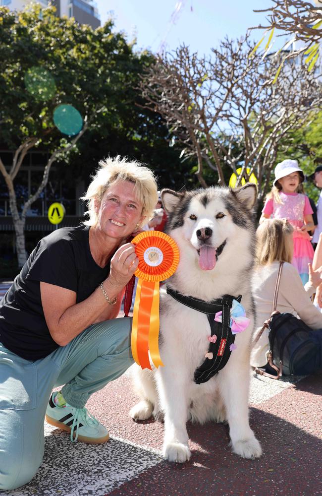 Kara Curphey and Ella at the Ray White Surfers Paradise Next Top Dogel competition on Tedder Avenue Main Beach. Picture, Portia Large.