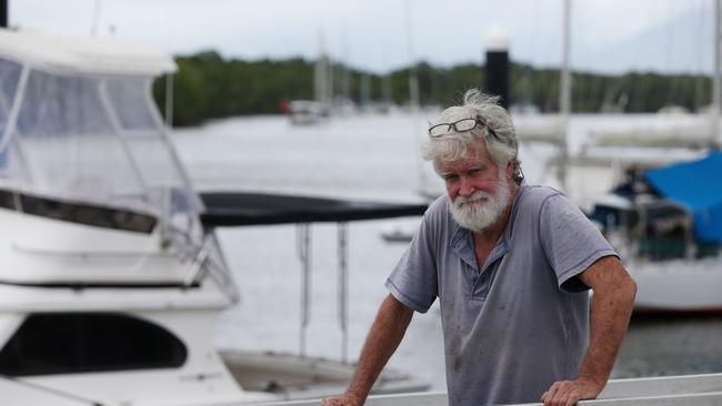 Andy Heard who lived on his boat in Trinity Inlet said in 2018 something should be done with crocs in urban areas. PICTURE: STEWART MCLEAN