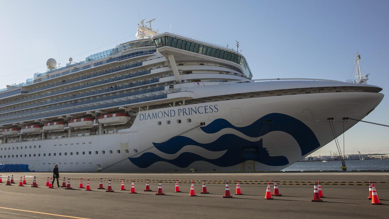 The Diamond Princess has been in lockdown since February 4 with around 3700 people initially on-board. Picture: AP/Jae C. Hong