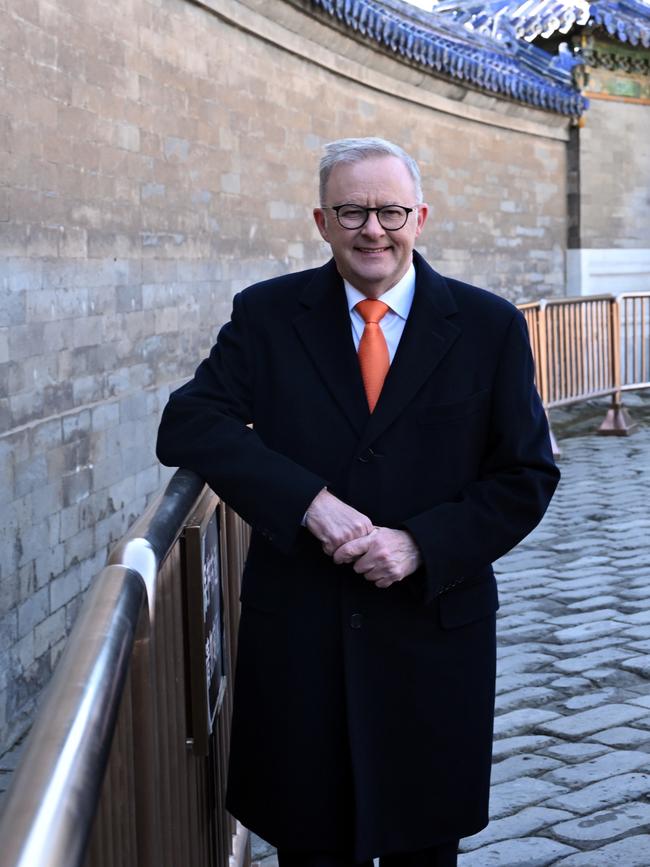 Australian Prime Minister Anthony Albanese visits the Temple of Heaven in Beijing, China, on November 6, 2023. Picture: AAP