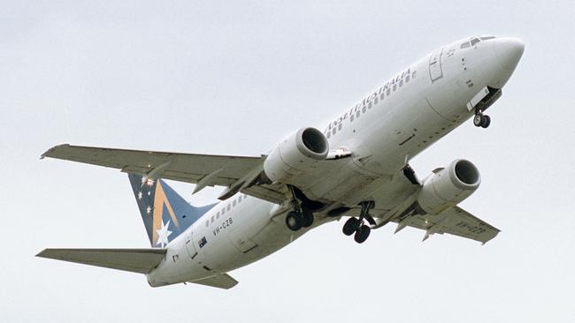 An Ansett 737 takes off from Tullamarine in September, 2001.