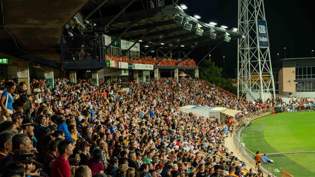 Fans swarmed to TIO Stadium for the blockbuster NRL match between Parramatta Eels and Brisbane Broncos. Pic: Pema Tamang Pakhrin