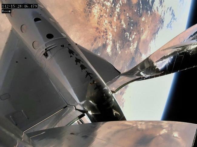 The VSS Unity in space over New Mexico in a previous test flight. Picture: AFP