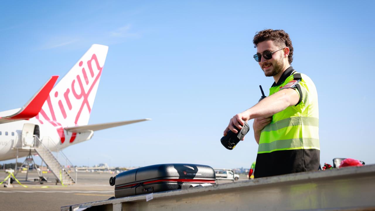 Checked bags will now be scanned at three points with a notification sent to the traveller’s phone. Picture: Virgin Australia