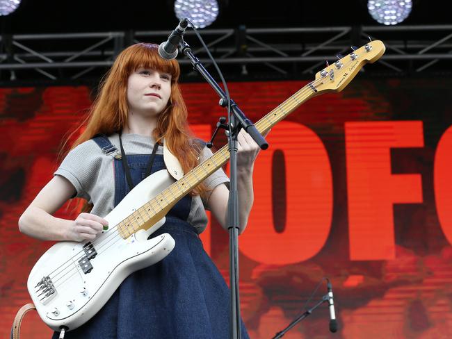 Tamara Kempton, of the Slag Queens, performs during the Mofo Block Party at Inveresk. PICTURE CHRIS KIDD