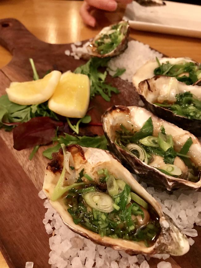 The Cataract on George menu is exquisite, including the warm oysters with spring onion, ginger, coriander and soy. Picture: Rae Wilson