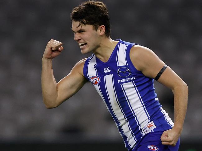 North Melbourne threatened to pull off an almighty upset but fell off the pace late in the final term. (Photo by Michael Willson/AFL Photos via Getty Images)