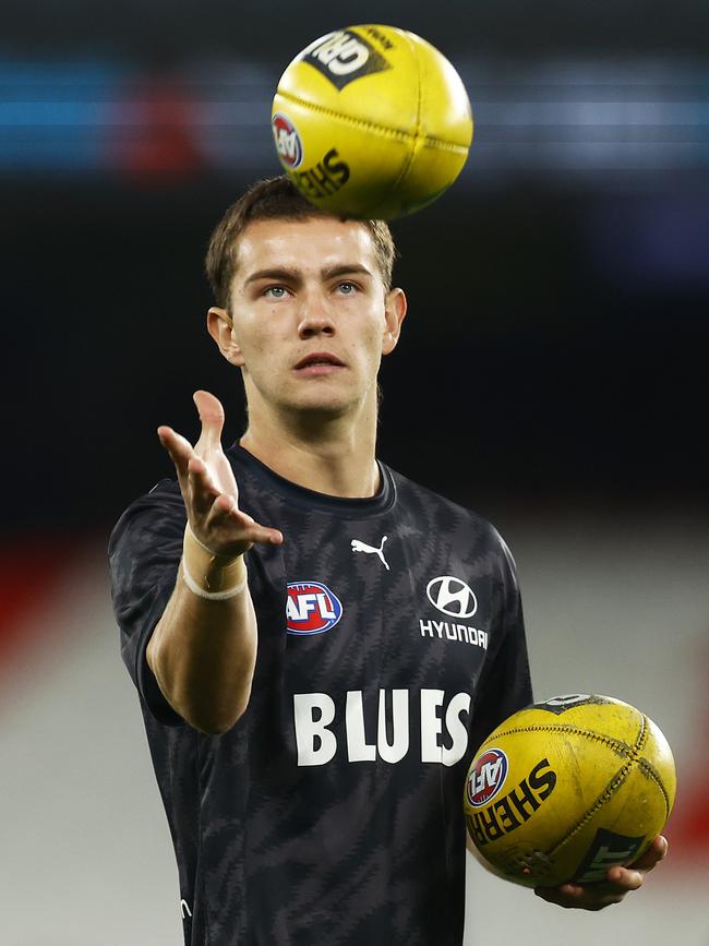 Jack Carroll of the Blues. Picture: Daniel Pockett/Getty Images