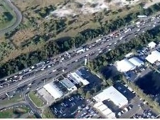 Frame grab from the  Today Show Twitter video. : A two car crash in the Sydney Airport tunnel has caused major traffic delays in both directions.