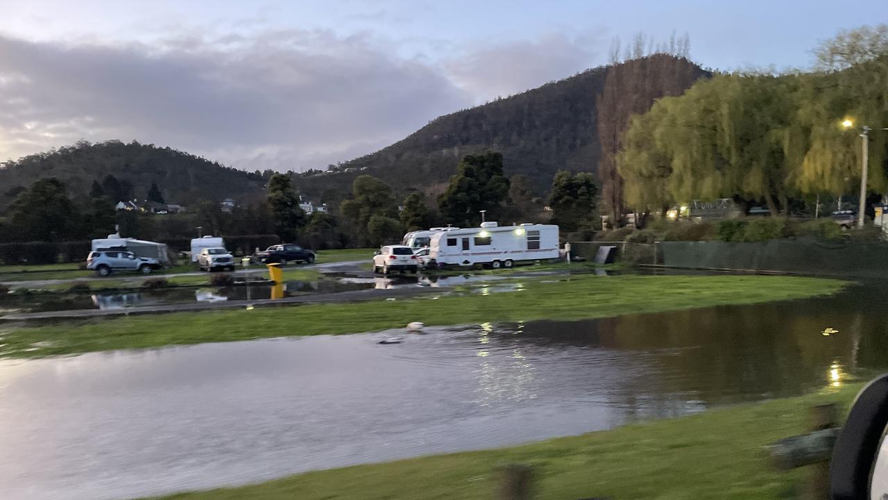 Flood waters at New Norfolk. Picture: Tas SES Derwent Valley Unit