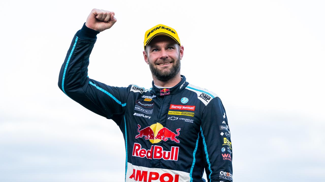 MELBOURNE, AUSTRALIA - AUGUST 21: (EDITORS NOTE: A polarizing filter was used for this image.) Shane van Gisbergen driver of the #97 Red Bull Ampol Holden Commodore ZB during race 3 of the Sandown SuperSprint round of the 2022 Supercars Championship Season at Sandown International Motor Raceway on August 21, 2022 in Melbourne, Australia. (Photo by Daniel Kalisz/Getty Images)