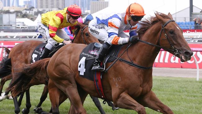 Kerrin McEvoy continued his good from this spring with victory on Aspect in the Maribyrnong Plate. Picture: Wayne Ludbey