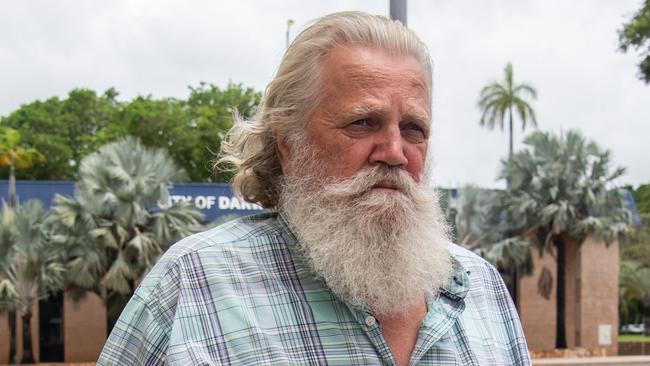 Darwin contractor Craig Williams outside the Darwin Local Court where he stands charged with industrial manslaughter over the death of a construction worker in April 2020. Picture: Pema Tamang Pakhrin