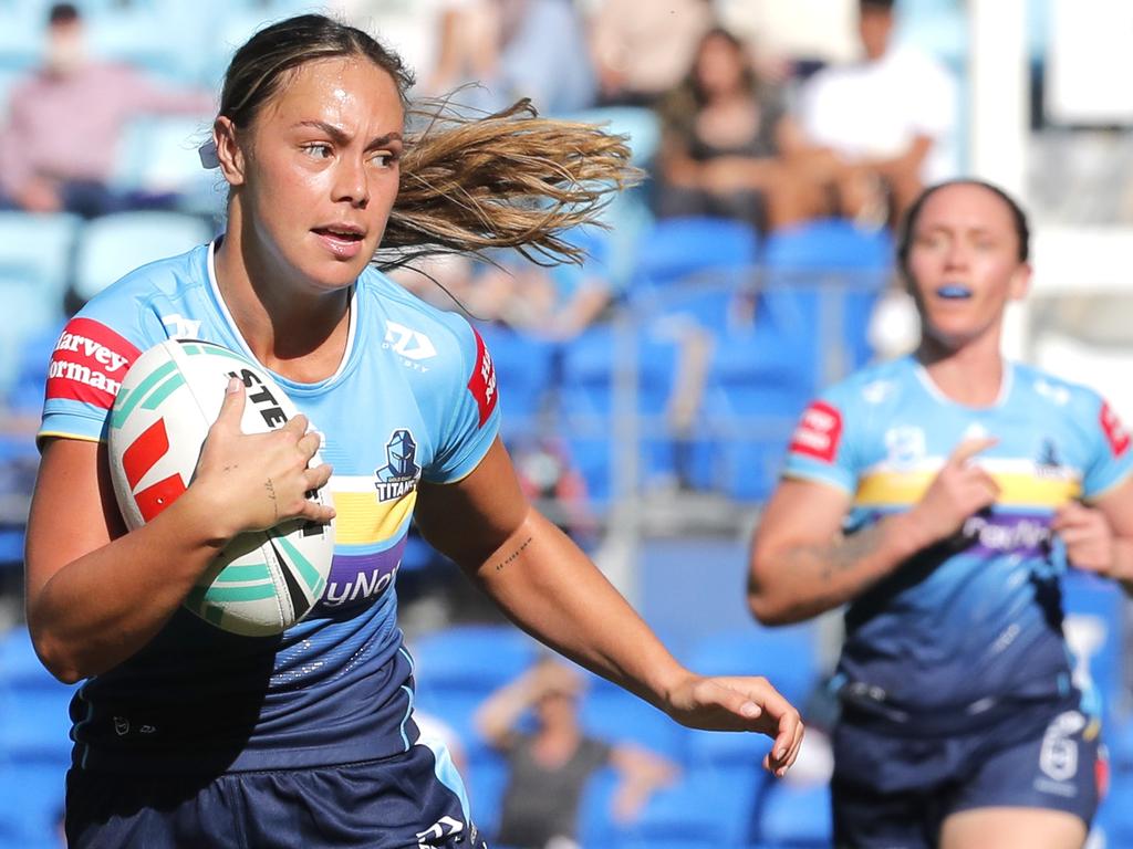 Taliah Fuimaono in action for the Titans. Picture: Getty Images
