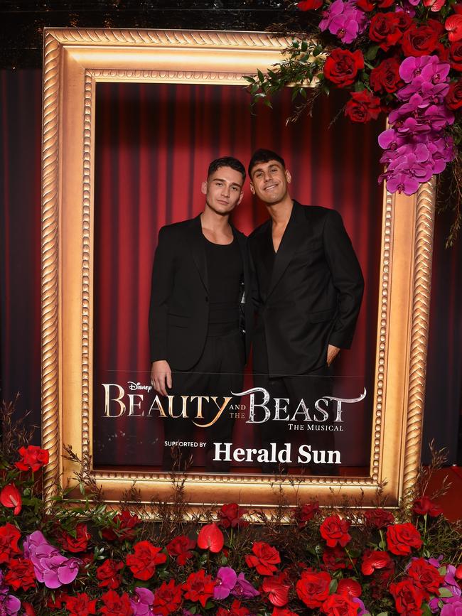 Opening night: Beauty and The Beast at Her Majestys Theatre, Melbourne. (L-R) Bayle Smith and Paul Versace. Picture: Josie Hayden