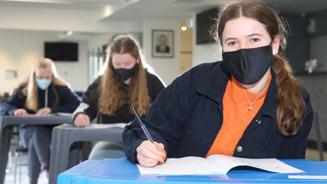 Matthew Flinders Girls Secondary College student Grace was one of thousands of VCE students who sat the GAT on Tuesday. Picture: Peter Ristevski