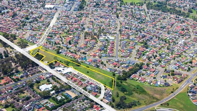 The NSW government has put up 2.3ha of "surplus" government land for sale via expression of interest. The property is bounded by 56-58 Richards Rd Wakeley, 60A Box Rd Wakeley, 479 Smithfield Rd Prairiewood.