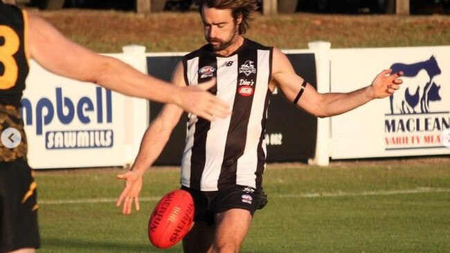 Byron Bay Magpies player Jackson Coppin lines up a goal. Picture: Supplied