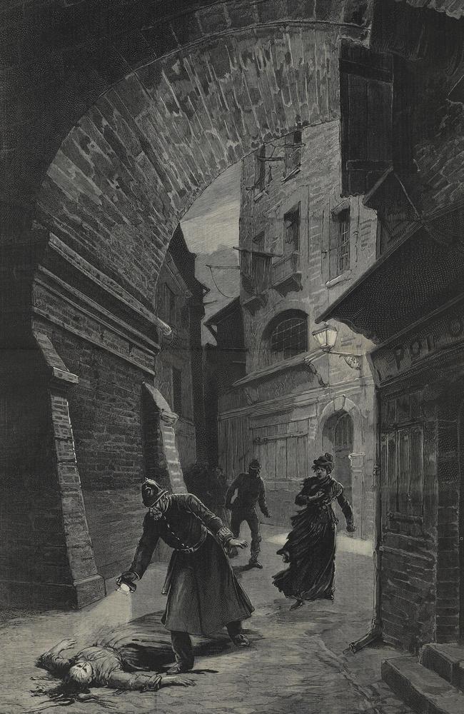 The gloomy streets of East London where Jack the Ripper prowled, image taken from Le Journal Illustre circa 1891.