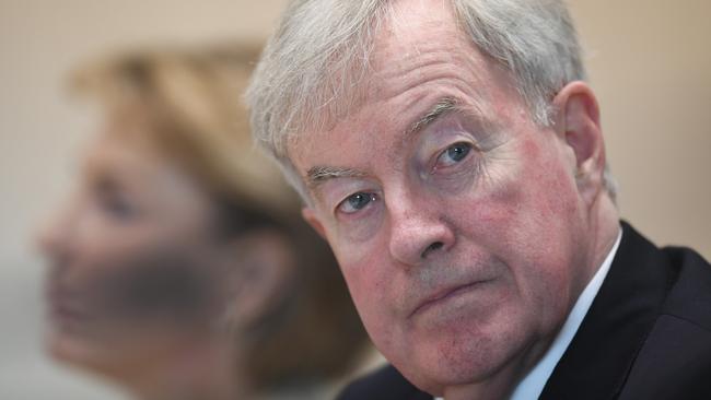 Australian Public Service Commissioner John Lloyd speaks during Senate Estimates at Parliament House in Canberra, Monday, May 21, 2018. (AAP Image/Lukas Coch) NO ARCHIVING