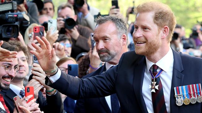 Harry seen meeting members of the public as he departs The Invictus Games Foundation 10th Anniversary Service on May 8 in London. Picture: Chris Jackson/Getty Images for Invictus Games Foundation