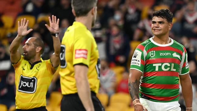 Despite missing the rest of the season, Latrell Mitchell will remain with the Rabbitohs in Queensland. Picture: NRL Photos.